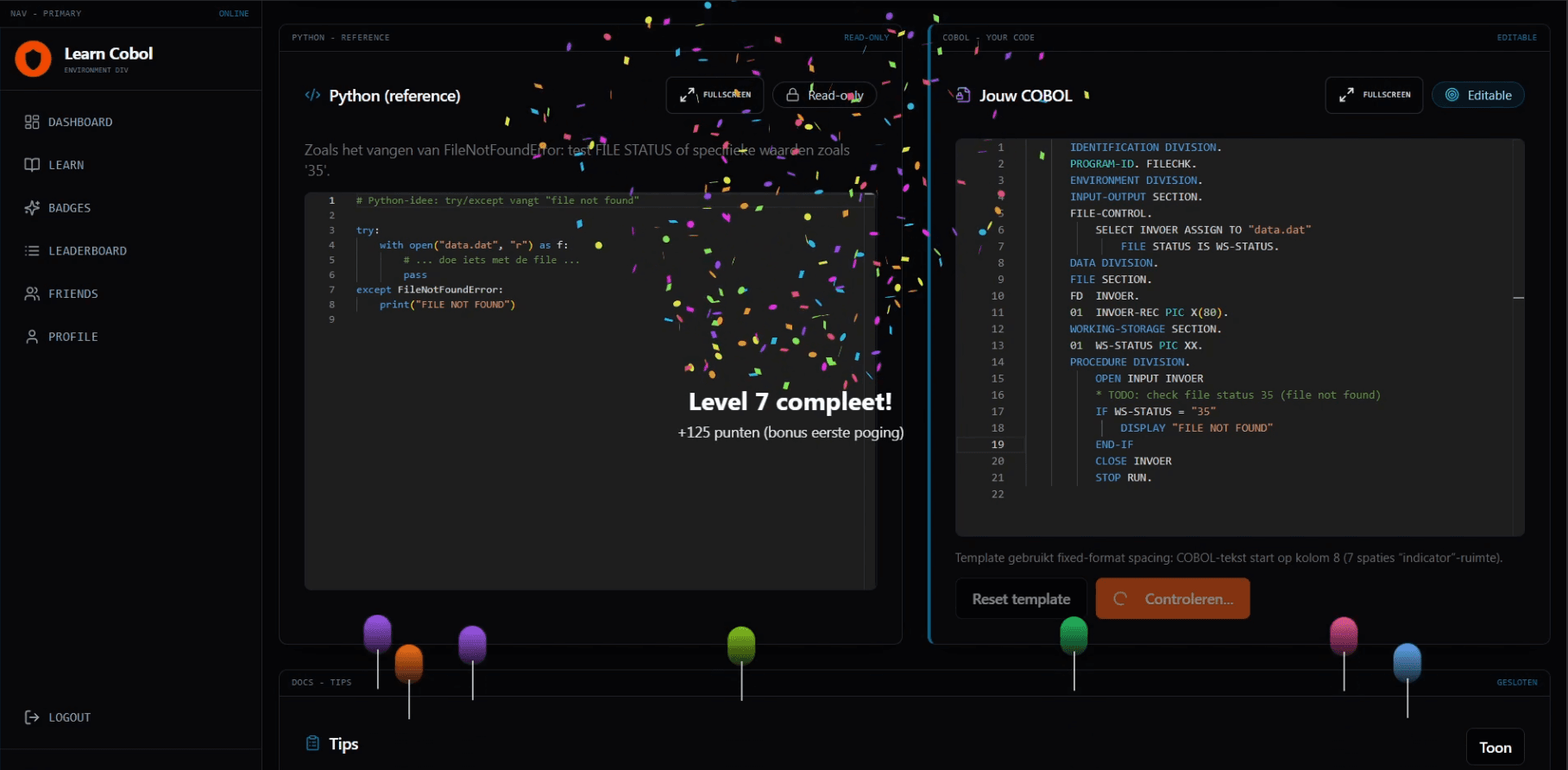 Voorbeeld van Learn COBOL